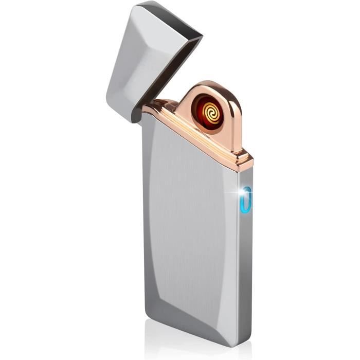 Briquet Tempête Rechargeable Métal - 2 Jets De Flamme, Vent Fort, Idéal Cuisine Et Extérieur