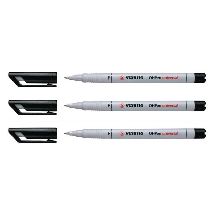 STABILO OHPen - Marqueurs Permanents Pointe Fine 0,7mm - Lot De 8 - Pour Verre, Métal, Plastique