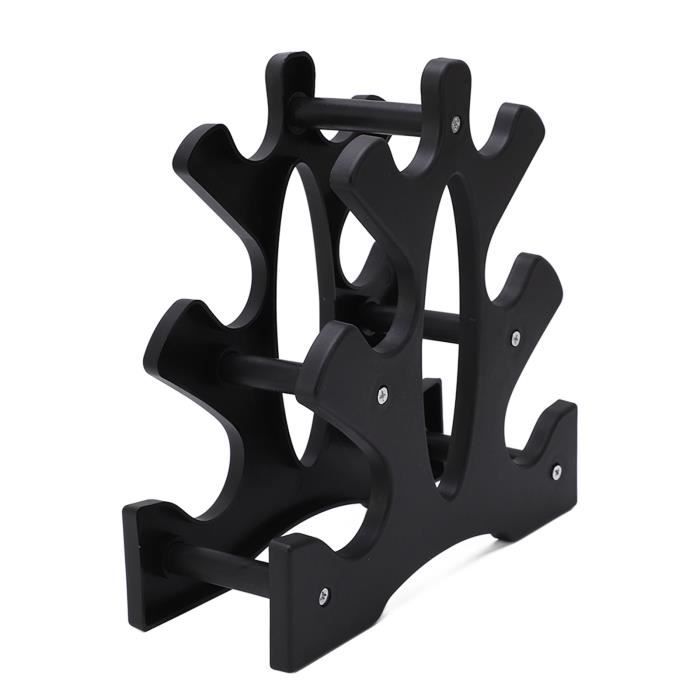Support D’haltères à 3 Niveaux – Organisateur Compact En A, Stable, Pour Rangement à La Maison – Noir, Plastique PP