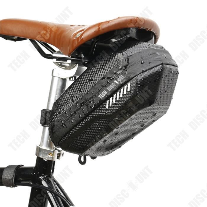 td® sac de vélo motif carbone sac de queue arrière vtt grande capacité sac de selle à coque dure équipement d'équitation