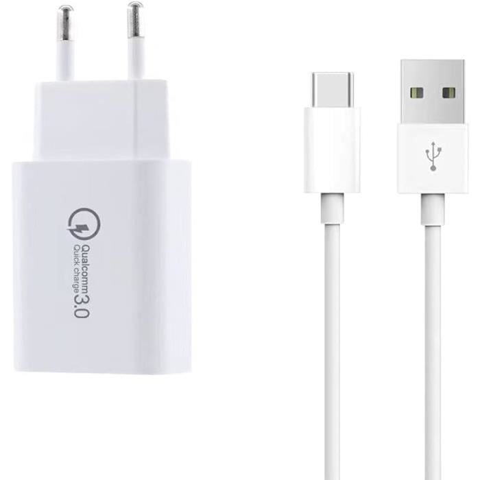 Chargeur 3.0 Usb Type C Cable Chargeur Rapide Pour Huawei, Honor, Redmi, Xiaomi Mi 10-10 Lite - 9T - 9-8, Sony, Pour Samsung [H895]