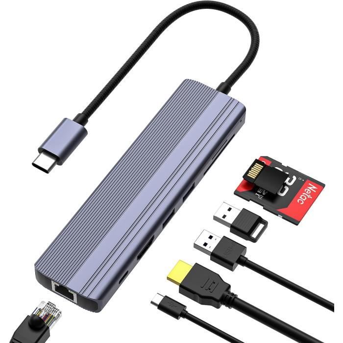 Hub Usb C, Station D'Accueil 12 En 1 Quadruple Display Adaptateur Usb C ...