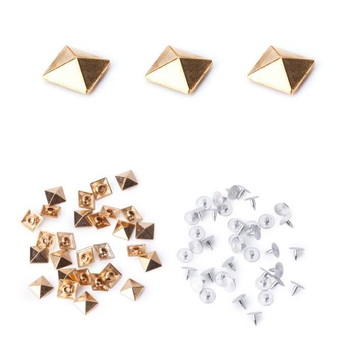200 Rivets En Étoile 10mm Clous à Griffes Pour Cuir, Sacs, Vêtements Et Accessoires - Noir
