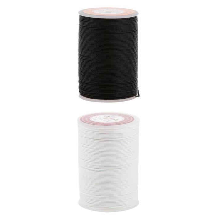 2 bobines fil ciré rond fil à coudre pour artisanat manuel en cuir 0,55 mm 2 bobines fil ciré rond fil à coudre pour artisanat manuel en cuir 0,55 mm