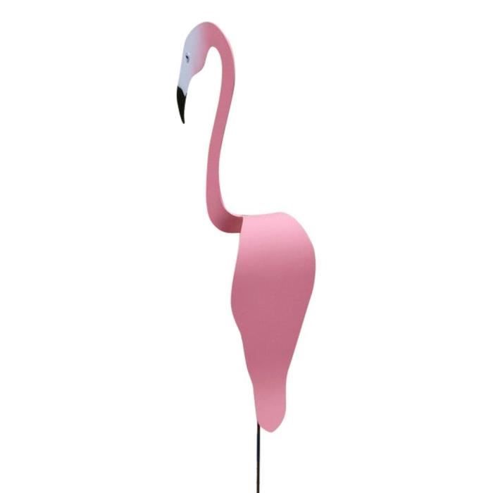 Art Métal Jardin Flamant Rose Dansant – Moulin à Vent Coloré, 2 Pièces, Résistant Aux Intempéries