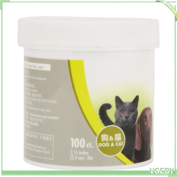 Meilleurs prix pour Lingettes de toilettage désodorisantes pour chiens Lingettes nettoyantes pour animaux 100pcs animalerie carde