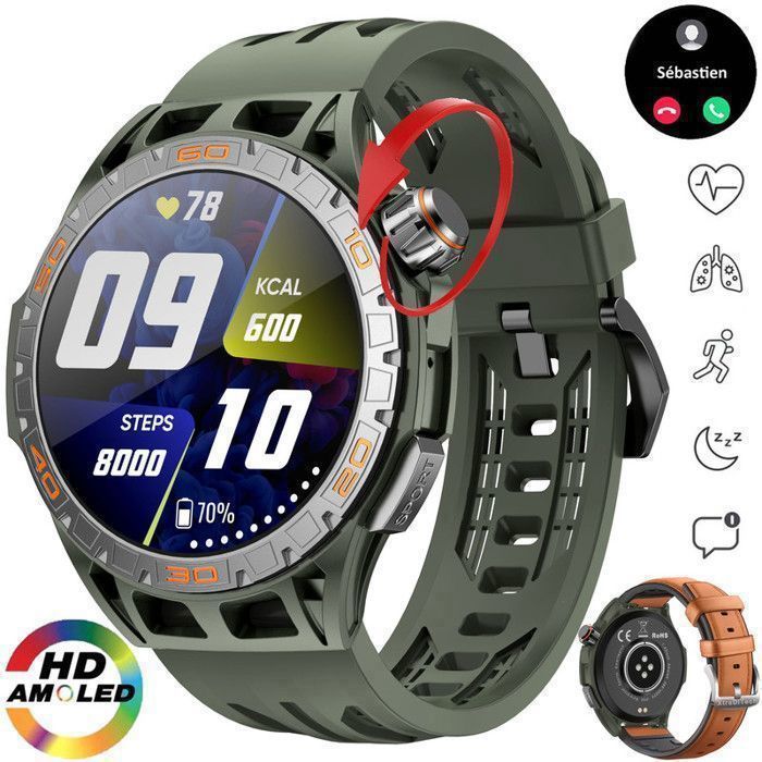 Montre Connectée Militaire AMOLED 1,43\