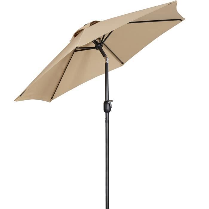 Parasol de marché double en aluminium - Protection solaire UV50 - Avec