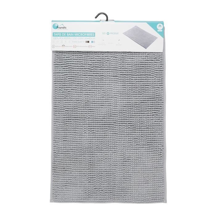Tapis de bain - Microfibre - Gris - 50 x 80 cm