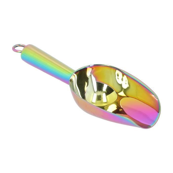 2Pcs Pelle à Glace, Cuillère à Farine, Pelle à Nourriture, Cuillère à Bonbons, Cuillère à Farine Sucrée, Pelle à Sucre en Acier Inoxydable, Pelle à