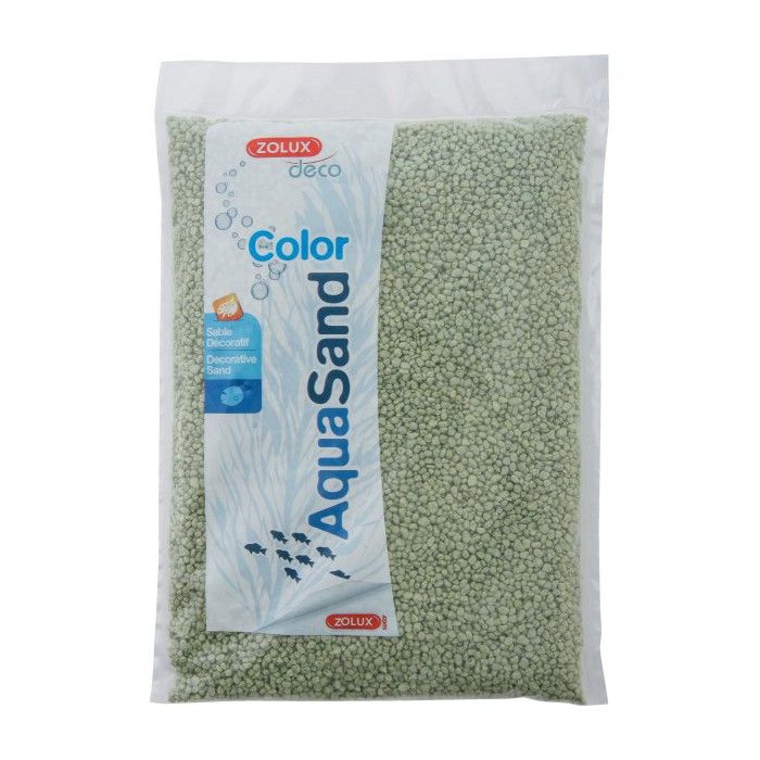 Sable pour aquarium - Zolux - Tilleul - Vert - Quartzite concassée - 2-3mm