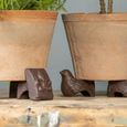 Jardinières et pots de fleurs - Set de 3 pots de fleurs ronds en terre cuite - Terracotta - D 24,6/20,9/16 cm-1