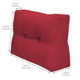 Beautissu ECO Elements coussin d'accoudoir pour canapé en palette - 60x40x20cm - Rouge - Extérieur Euro Palette-1