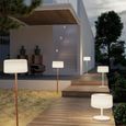 CHLOE-Lampadaire d'extérieur LED solaire à planter réglable en hauteur avec télécommande H155cm Blanc New Garden Ø 25cm / H 155cm /-1