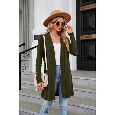 Bleu Nuit Paon | Cardigan Torsadé à Fermeture éclair - Femme - Pure Laine | Woolover FR