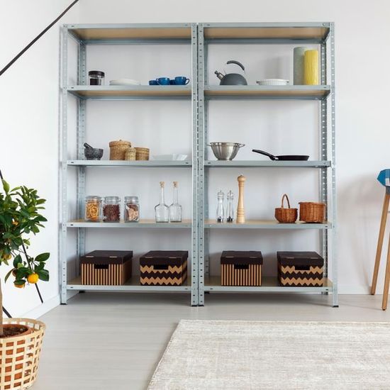 Étagère Métallique 5 Niveaux 180x90x40 Cm - Capacité 175kg Par Niveau, Bleu - Pour Garage, Cave, Atelier