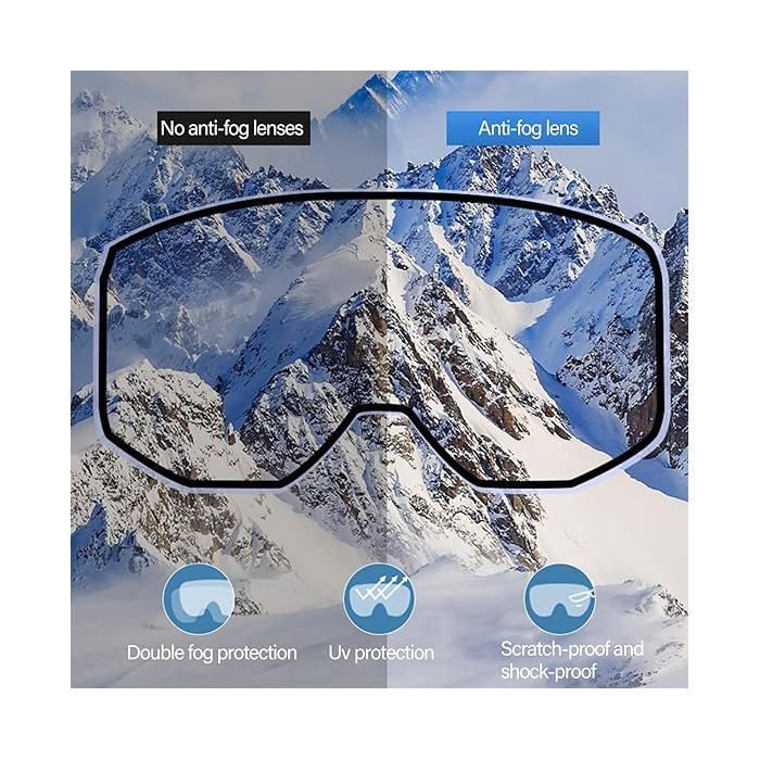 Masque De Ski Double Couche Anti-Buée - Protection UV - Snowboard - Taille Unique Unisexe