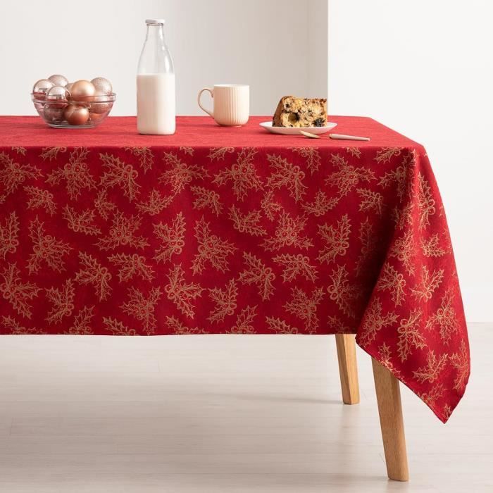 Nappe De Noël Rectangulaire Toile Cirée HANSEL Motif Père Noël Rouge - 140x350 Cm - Neuf Avec étiquettes