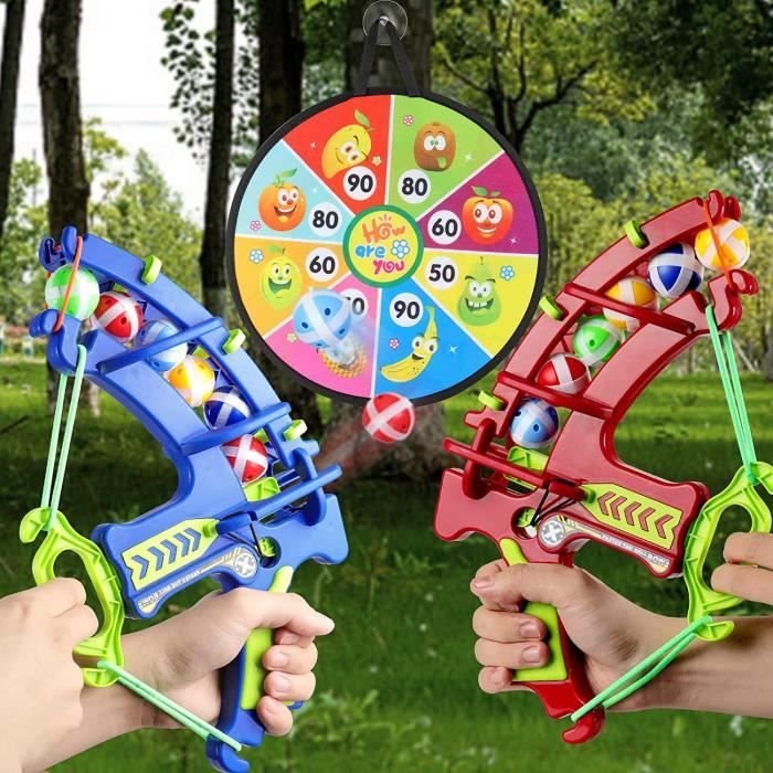 Jeu de Tir au Pistolet Dinosaure, Jouet de Tir au Pistolet, Jeu Cible Enfants avec 12 Balles Collantes, Plateau de Fléchette - Jeux - Jouets