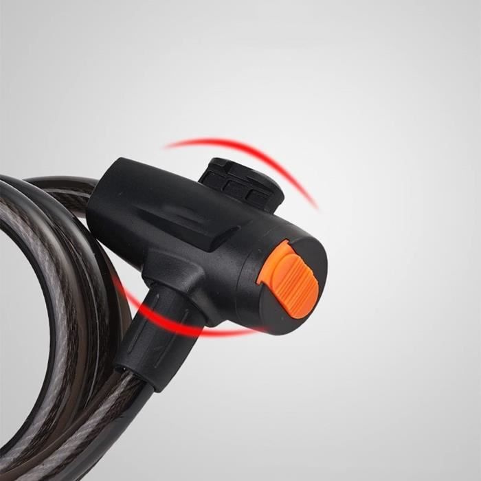 Antivol à Menottes 90 Cm Pour Scooter/vélo/poussette – Acier Allié Trempé, Résistant Aux Coupe-boulons, Avec 3 Clés Et Protection Caoutchouc