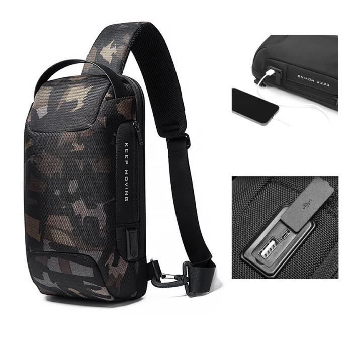 Kono Sac Bandoulière Homme Imperméable Antivol, Sacoche Sac