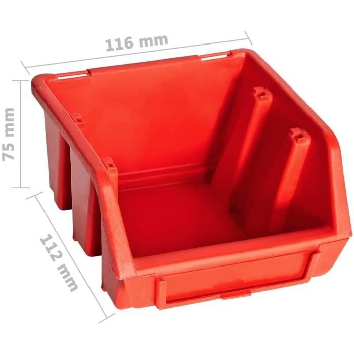Kit de Bacs de Stockage et Panneaux Muraux 32 pcs Bac de Rangement ...