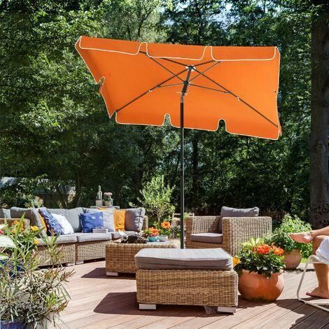 Sekey Parasol Aluminium Rectangulaire 210x140 cm pour Balcon, Jardin & Terrasse - Protection UV 50 e, Ventilation et Matériau Recyclé (Certifié GRS