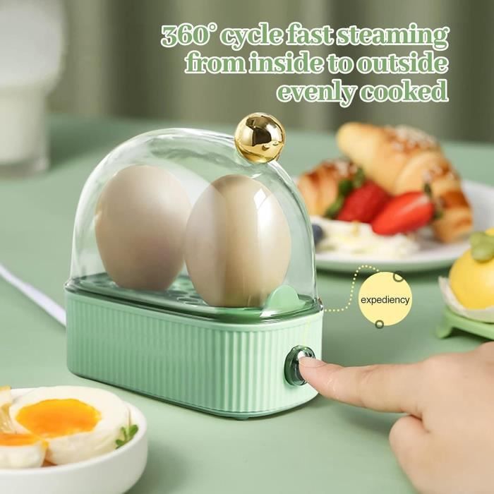 Cuiseur œuf coque à vapeur en silicone vert