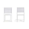 Chaise de jardin aluminium et textilène blanc-2