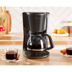 Moulinex Subito FG362810 - Cafetière Filtre Programmable 1,25 L, 15 Tasses, Timer 24h, Noir Inox