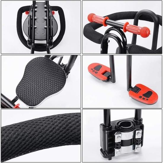 Siège Enfant Avant Vélo Réglable - 1-5 Ans, Max 40 Kg - Pour VTT, Ville, Pliant - Montage Guidon