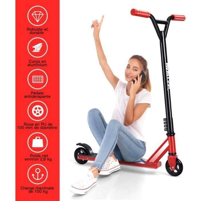 Trottinette Freestyle BOPSTER - Rotation 360° - Roues 100mm ABEC9 - Pour Ados à Partir De 8 Ans