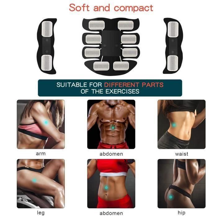 Ceinture D'électrostimulation Abdominale EMS - 10 Modes, 30 Niveaux, Rechargeable USB - Pour Abdos, Bras, Jambes - Hommes Et Femmes