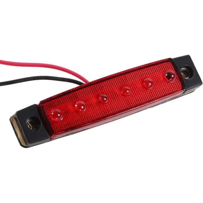 Lot De 30 Feux De Gabarit Latéraux Violet 24V 6 LED - Pour Camions, Poids Lourds, Caravanes