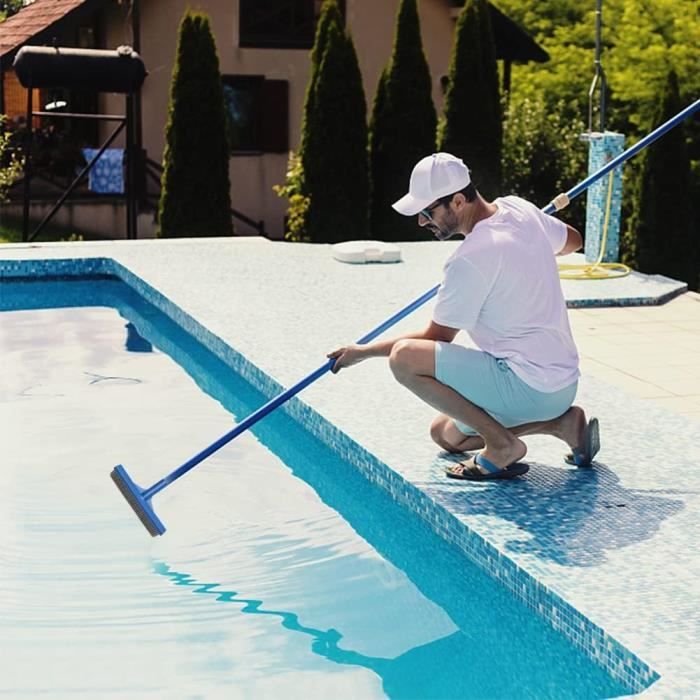 Lot De 2 éponges-brosses Pour Piscine - Poignée Ergonomique Aluminium - Nettoyage Facile