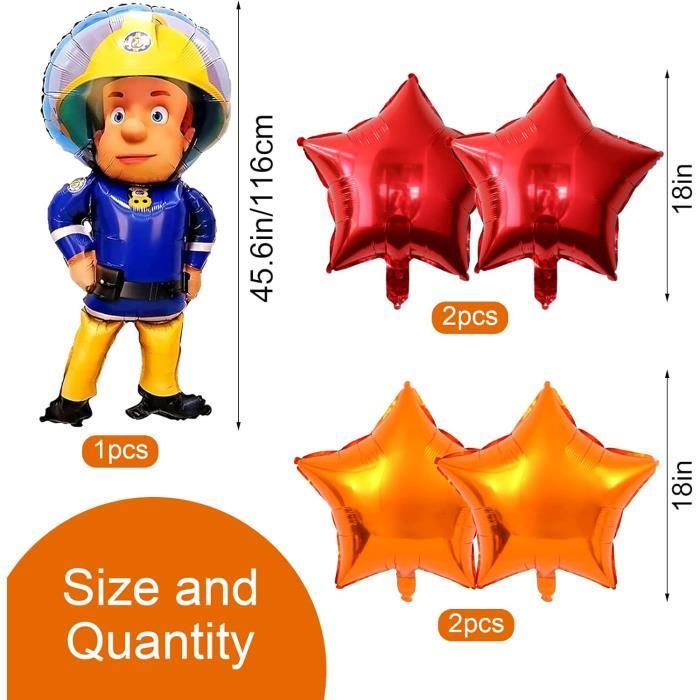 Vaisselle De Fête D'anniversaire Pompier 61 Pièces, Fournitures De Fête D'anniversaire Pour Enfants, Ensemble De Vaisselle De Pompier Décoré Avec Nappe, Assiettes, Gobelets En Papier, Serviettes En