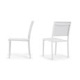 Chaise de jardin aluminium et textilène blanc-3
