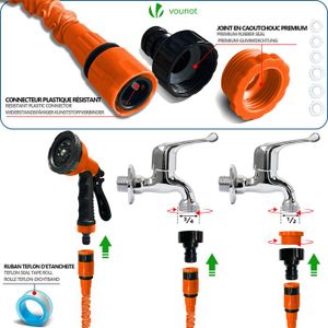Kit De Réparation Pour Tuyau D'Arrosage Extensible - 4 Pièces, Universel - 4