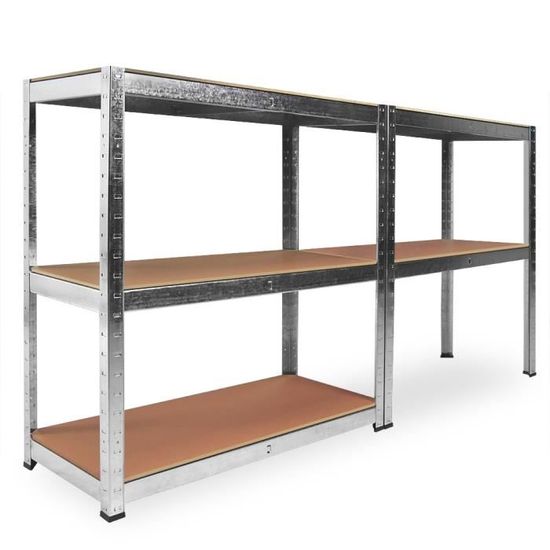 Étagère Métal Robuste 180x90x40 Cm - 5 Tablettes Réglables MDF, Charge 175 Kg/étagère - Pour Garage, Cave