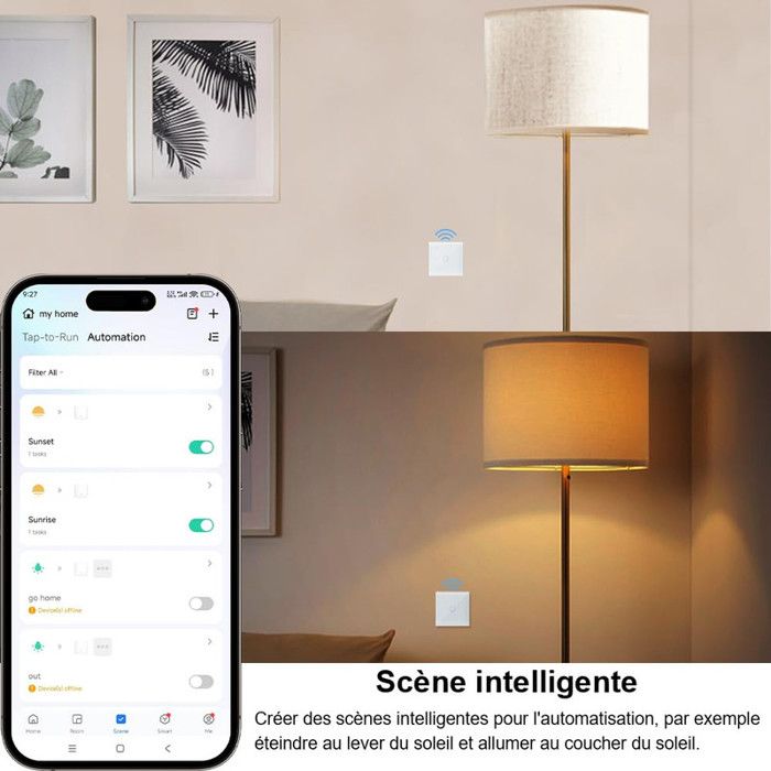 ProAMEDEN Interrupteur Intelligent WiFi 220 V Smart Switch WiFi App Tuya/Smart Life Compatible Alexa Et Google Home (WIFI 10A) (4, White