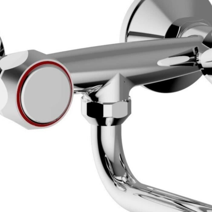 Bec Universel Horizontal DELABIE – Fixation Murale 130 Mm, Filetage FEM1/2 Ou 3/4