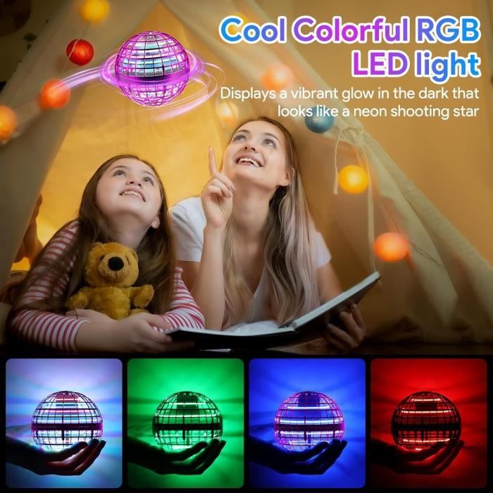 Hoofun Boule Volante Lumineuse Violette – Jouet UFO Magique LED Qui Vole Comme Un Boomerang, Idéal Cadeau Enfant 6-12 Ans