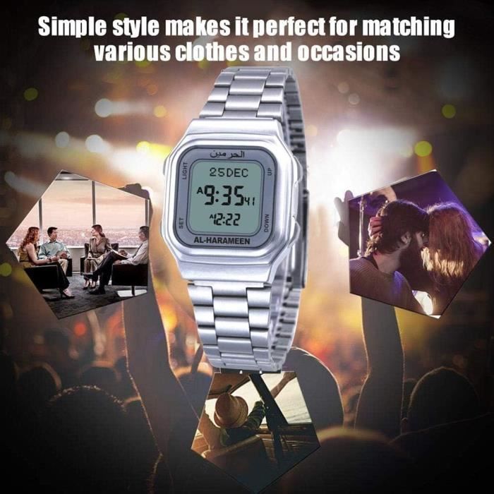 Anglais Et Pri re Arabe Azan Watch Calendrier Quartz Num rique