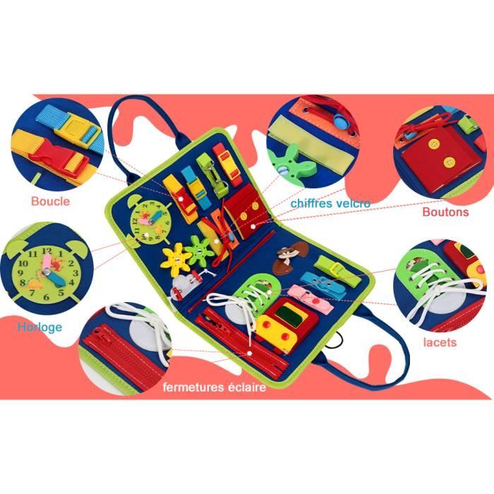 Busy Board Montessori Dinosaure - Jeu Éducatif 1-4 Ans - Motricité Fine Busy Board Montessori Dinosaure - Jeu Éducatif 1-4 Ans - Motricité Fine