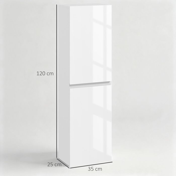 Meuble Colonne Salle De Bain Imbattable - Rangement Élégant Blanc Avec Miroir Et Étagères Réglables