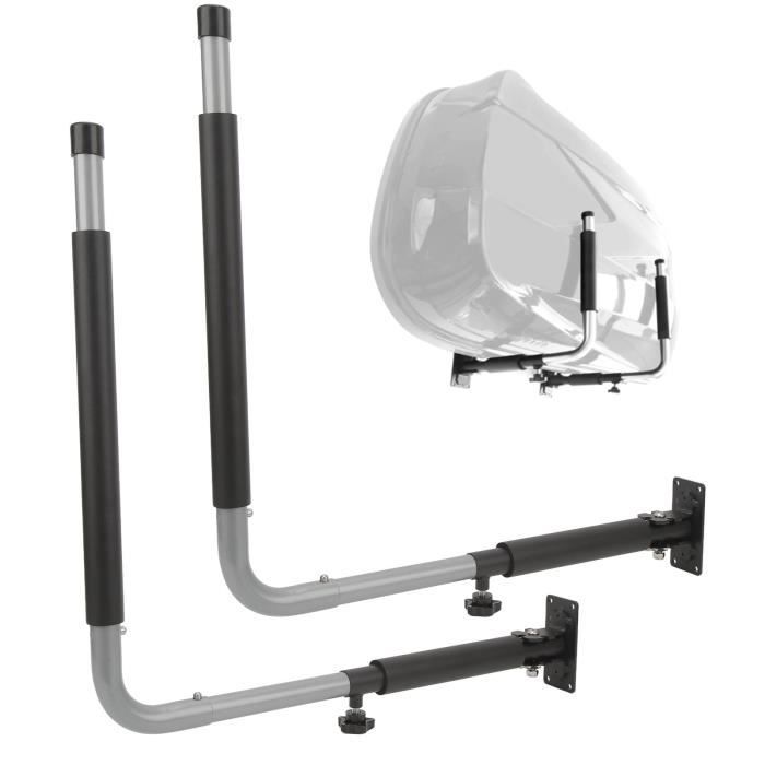 Support Mural Acier Pour Coffre De Toit QLS - 82cm, Charge 40kg, Idéal Rangement Garage