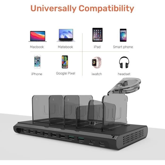 Station de recharge USB multi-ports pour téléphone... - Grandado