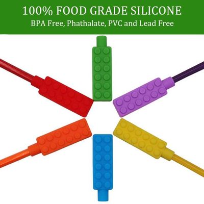 OPVYAEU 4 Embouts de Crayon à Mâcher en Silicone - Machouilleur Enfant et Adulte pour TDAH, Autisme et Anxiété - Stylo Anti-Stress et Aide à la