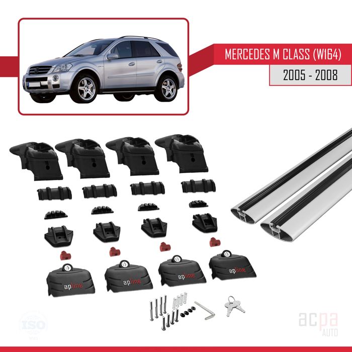 Barres De Toit Pour Mercedes ML W164 (2005-2011) - TURTLE, Neuf, 2 Ans Garantie