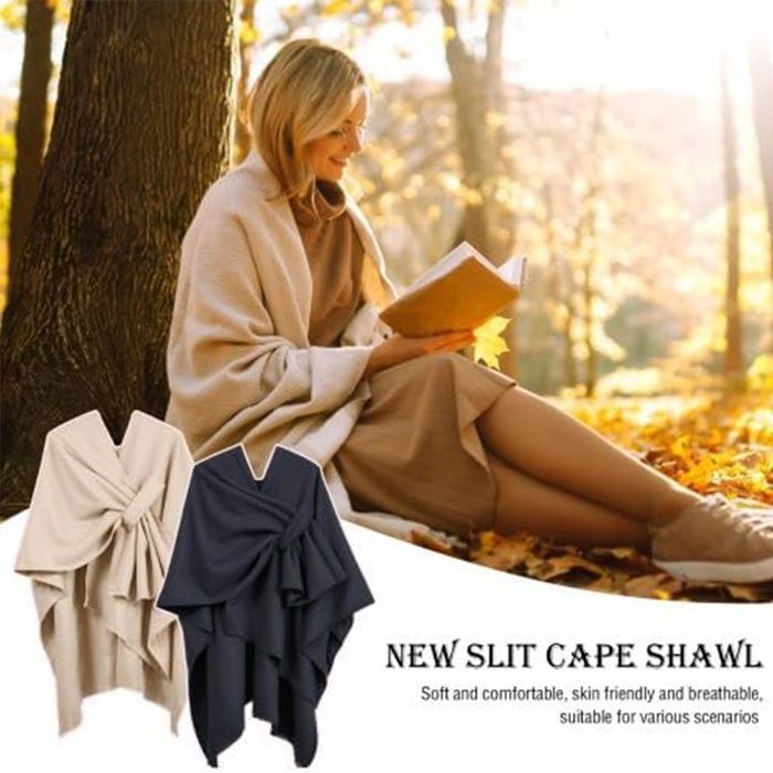 Châle Poncho Femme – Tricoté, Style Cape, Chaud Et Confortable – Pour Extérieur Décontracté
